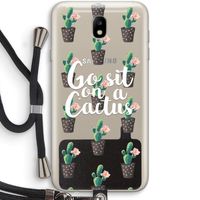 Cactus quote: Samsung Galaxy J7 (2017) Transparant Hoesje met koord