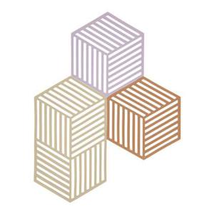 Zone Denmark Hexagon Onderzetter - Set van 3 - Lupine/Warm Sand/Light Terracotta