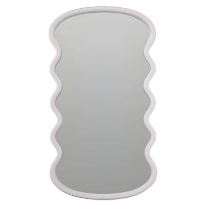 H&S Collection Spiegel / Wandspiegel - wave - wit - 55 x 30 cm - decoratief - golfvorm H&S Collection Spiegel / Wandspiegel - wave - wit - 55 x 30 cm - decoratief - golfvorm
