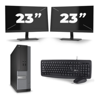 Dell Optiplex 3020 USFF - Intel Core i5-4e Generatie - 8GB RAM - 256GB SSD - Windows 10 + 2x 23 inch Monitor