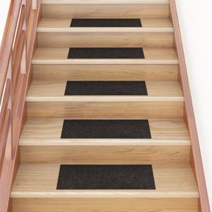 VidaXL Trapmatten zelfklevend 15 stuks 60x25 cm bruin rechthoekig