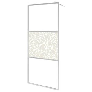 vidaXL Inloopdouchewand met stenenmotief 100x195 cm ESG-glas