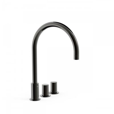 Badrandkraan Tres Study Exclusive Tweeknops Uitloop Gebogen 23 cm Metallic Zwart Tres