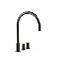 Badrandkraan Tres Study Exclusive Tweeknops Uitloop Gebogen 23 cm Metallic Zwart Tres