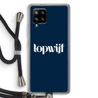 Topwijf Navy: Samsung Galaxy A42 5G Transparant Hoesje met koord