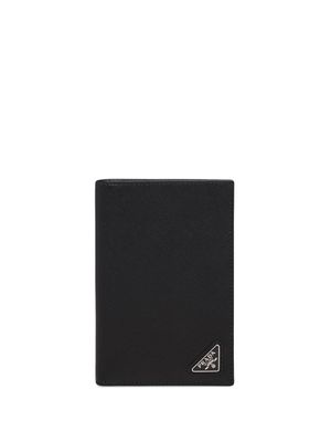 Prada étui pour passeport à logo appliqué - Noir