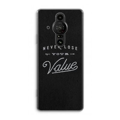 Never lose your value: Sony Xperia Pro-I Transparant Hoesje