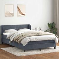 Boxspring met matras fluweel donkergrijs 140x210 cm
