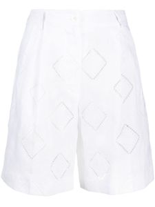 Kiton short à détail de perforations - Blanc