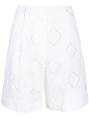 Kiton short à détail de perforations - Blanc