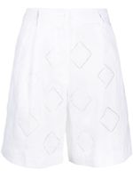 Kiton short à détail de perforations - Blanc