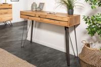 Solide console LIVING EDGE 120cm wild eiken geolied boomrand bureau - 39432 - thumbnail