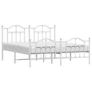 vidaXL Bedframe met hoofd- en voeteneinde metaal wit 160x200 cm