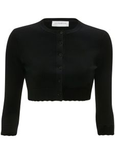 Victoria Beckham cardigan crop VB à col v - Noir