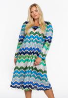 Yoek Jurk ajour GARDENIA | Blauw | Maat 50/52