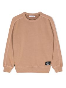 Calvin Klein Kids sweat en coton à patch logo - Orange