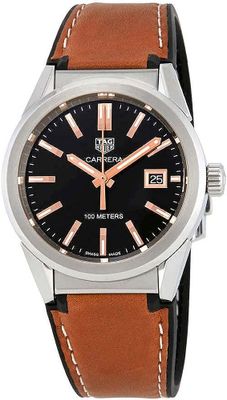 Horlogeband Tag Heuer FT6116 Rubber Bruin