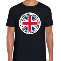 Verkleed T-shirt voor heren - I Love The UK - zwart - voetbal supporter - themafeest