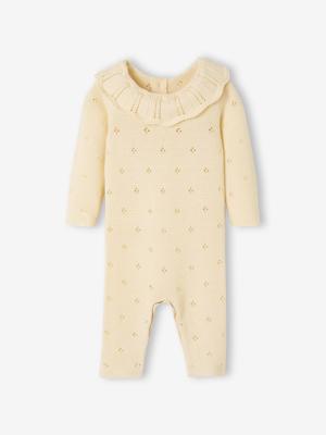 Babypakje in fantasie breisel ecru