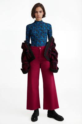 Cropped culotte jeans - RED - 44