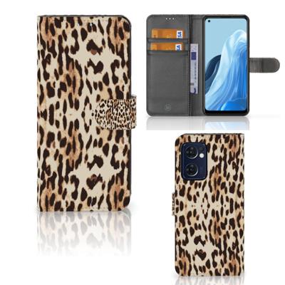 OPPO Find X5 Lite | Reno 7 5G | Telefoonhoesje | Met pasjeshouder | Leopard