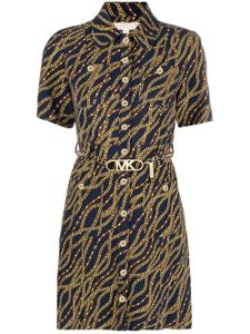 Michael Michael Kors robe-chemise à imprimé chaîne - Bleu