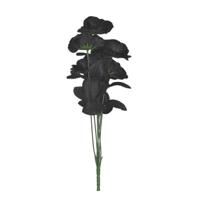 Bosje met 6 zwarte rozen - halloween decoratie - 37 cm - Heksen - Verkleedaccessoires