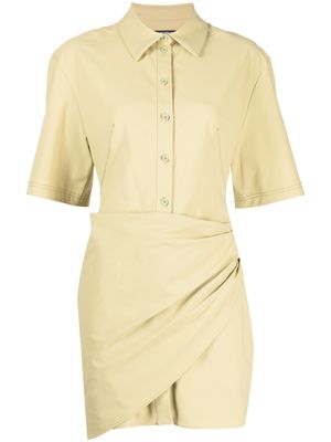 Jacquemus robe-chemise à fronces - Marron