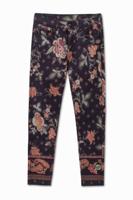 Volledig bedrukte elastische enkelbroek - BLUE - 40