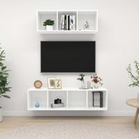2-delige Tv-meubelset spaanplaat wit
