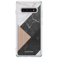 Samsung Galaxy s10 siliconen hoesje - Marble wooden mix