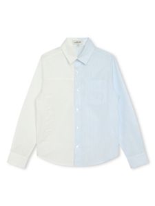 Lanvin Enfant chemise rayée à logo imprimé - Blanc