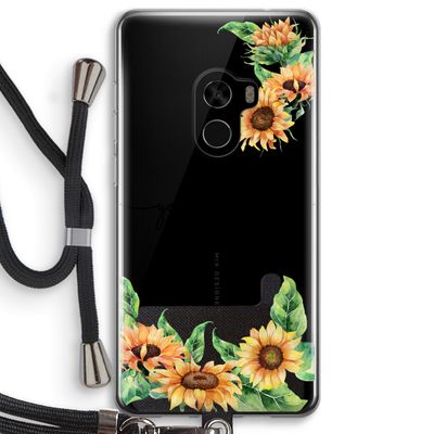 Zonnebloemen: Xiaomi Mi Mix 2 Transparant Hoesje met koord