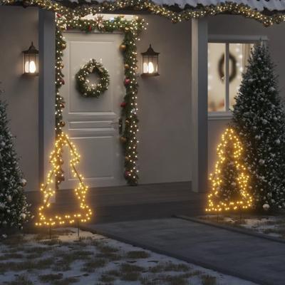 Kerstverlichting kerstboom met grondpinnen 115 LED's 90 cm