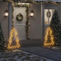 Kerstverlichting kerstboom met grondpinnen 115 LED's 90 cm