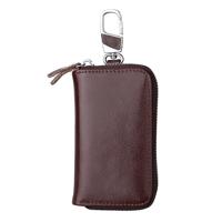 9101 multifunctionele taille opknoping olie Wax lederen rits portemonnee sleutels houder zak (koffie)