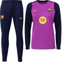 Nike FC Barcelona Strike Trainingspak 1/4-Zip 2025-2026 Dames Felpaars Donkerblauw Goud