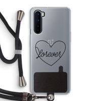 Forever heart black: OnePlus Nord Transparant Hoesje met koord