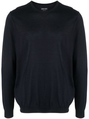 Giorgio Armani pull à col ras du cou - Bleu