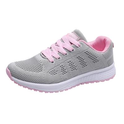 Mesh ademend platte sneakers Running schoenen casual schoenen voor vrouwen grootte: 37 (grijs roze)