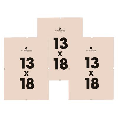 Atmosphera Fotolijstje zonder rand - 3x - voor 13 x 18 cm foto - mdf/glas - Het basic fotolijstje