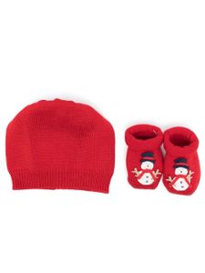 La Perla Kids lot bottines-bonnet à motif bonhomme de neige - Rouge