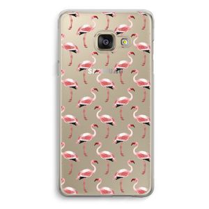 Flamingoprint groen: Samsung A3 (2017) Transparant Hoesje