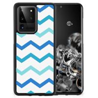 Samsung Galaxy S20 Ultra Bumper Case Zigzag Blauw