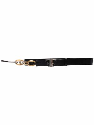 Gianfranco Ferré Pre-Owned ceinture en cuir à fermoir FF (années 2000) - Noir