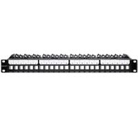 Qoltec 54516 Patchpaneel voor 19'' rack | 24 poorten | 1U | UTP | Zwart