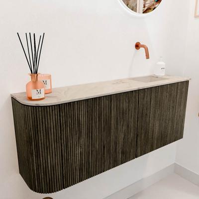 Toiletmeubel Mondiaz Joya Dlux | 101.6 cm | Meubelkleur Shadow | Faye wastafel Frappe Wasbak Rechts | Zonder kraangat(en)
