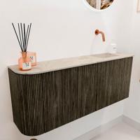 Toiletmeubel Mondiaz Joya Dlux | 101.6 cm | Meubelkleur Shadow | Faye wastafel Frappe Wasbak Rechts | Zonder kraangat(en)