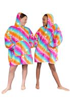 Regenboog kindersnuggie fleece met hoodie