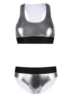 Dolce & Gabbana bikini à effet métallisé - Argent - thumbnail